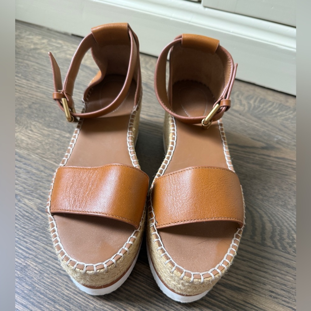 See By Chloe Tan Leather Wedges - Size 9 - Worn once! - Picture 2 of 4